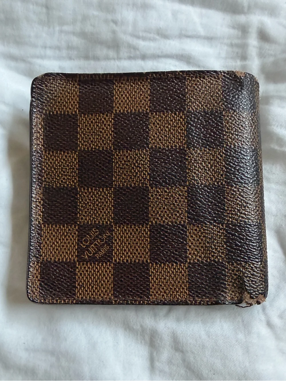 Louis Vuitton Damier Ebene Bifold Bill Card Wallet Mens Womens Made in France